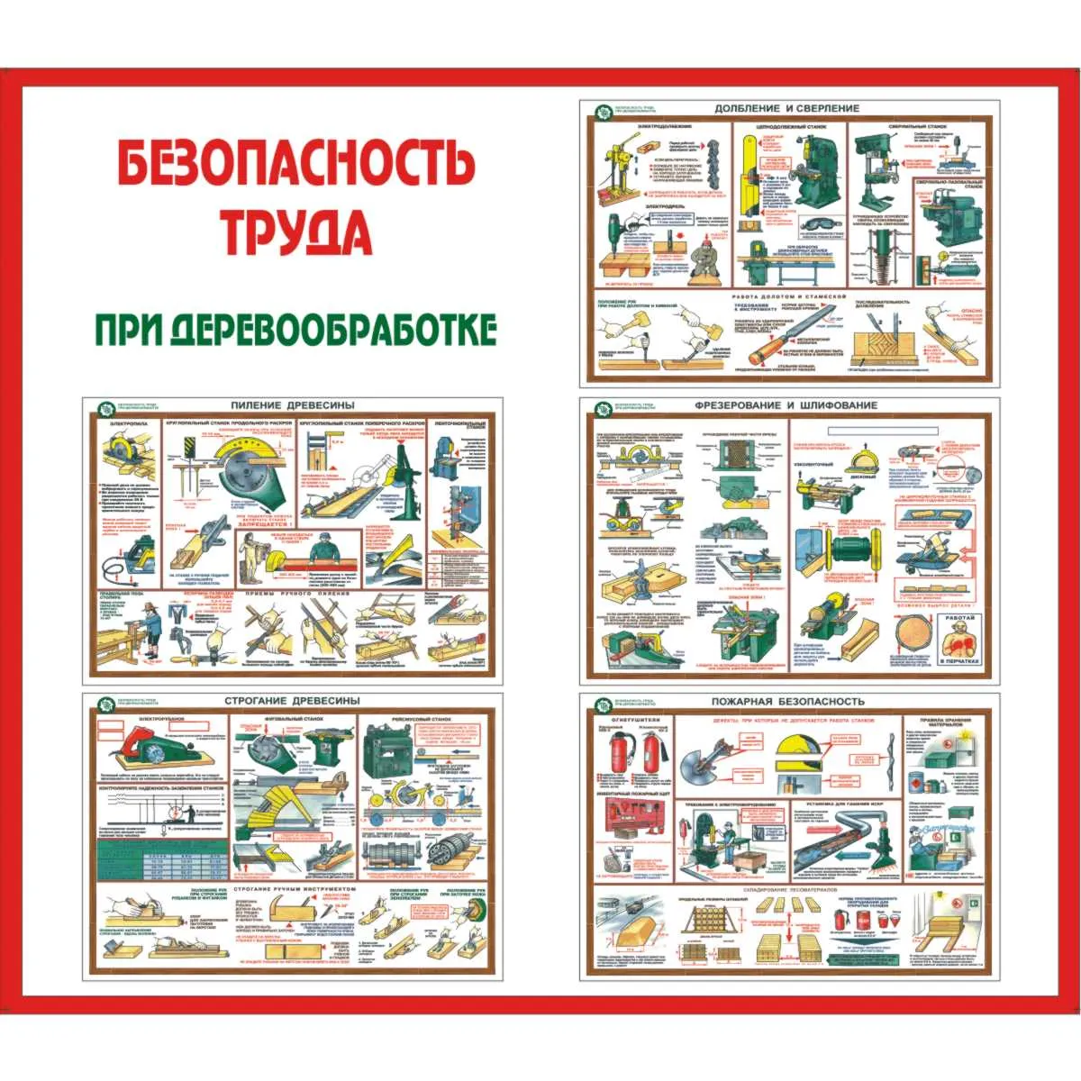 Стенд Безопасность труда при деревообработке - Стенд по деревообработке